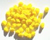 50 8mm Opaque Yellow Button Flower Beads